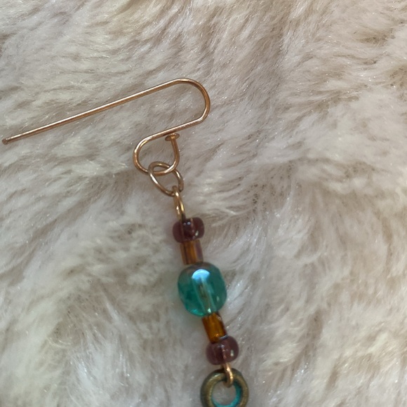 Pamela Reece Originals - verdigris metal
Cross and beaded earrings - Picture 2 of 2